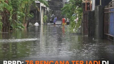 BPBD Bali Catat 76 Kejadian Bencana Akibat Cuaca Ekstrem, Banjir Dominasi Dampak di Kota Denpasar